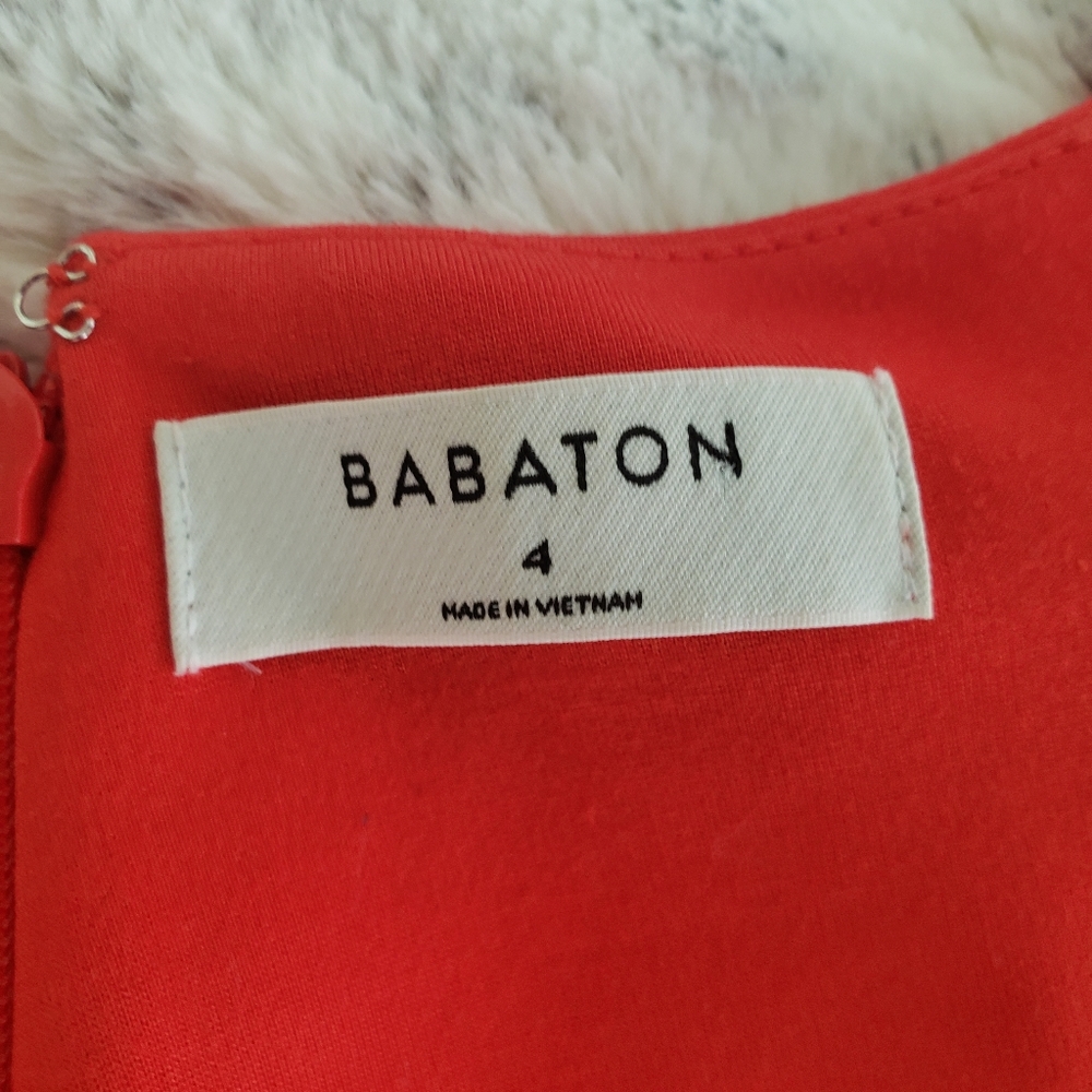 BABATON ARITZIA "MIGUEL" RED ORANGE SLEEVELESS DRESS  SIZE 4 - Picture 14 of 15